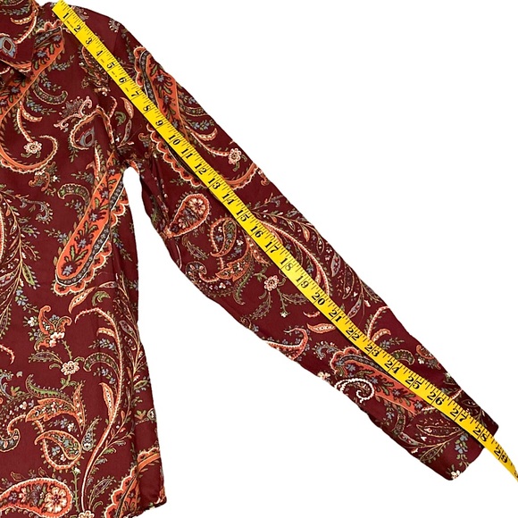 ๐ CHAPS BY RALPH LAUREN | NO IRON WINE MULTICOLOR PAISLEY BUTTON DOWN SHIRT L - Picture 14 of 16
